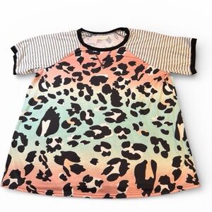 Southern Stitch Women's XL Tee Leopard Print Pink Black Teal Gray Super Soft